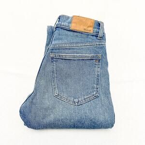 Madewell 90's Straight Medium Wash Denim Jeans Zip Fly Size 23 Petite